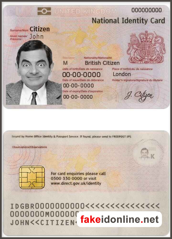 UK ID Card PSD Template V2